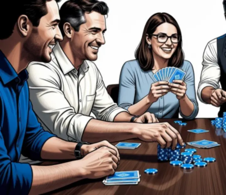 Hosté hrající pokerový večer s žetony a body v restauraci Plzenova