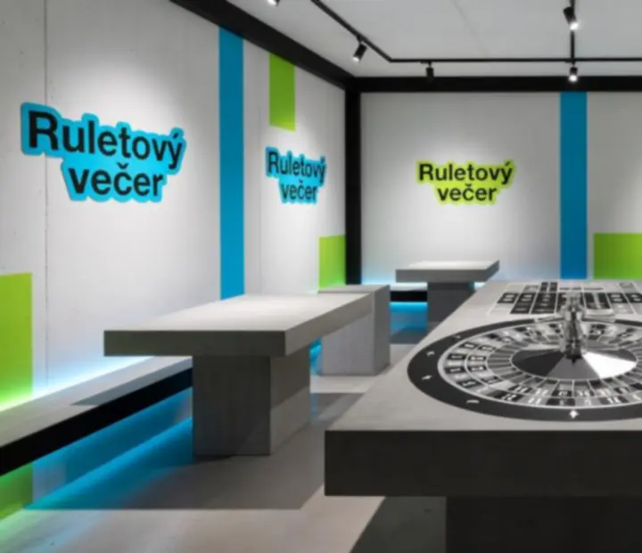 Ruletový stůl během zábavného večera v restauraci Plzenova